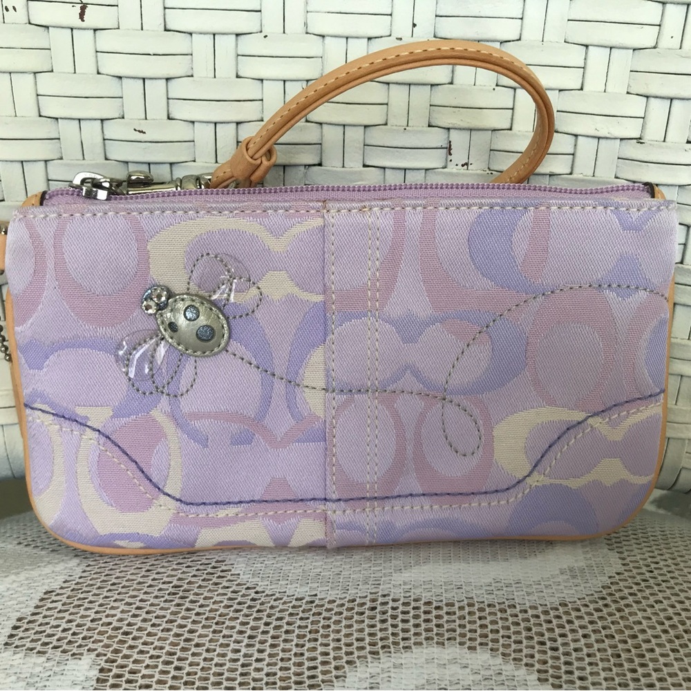 Coach Signature Lady Bug Optic Wristlet